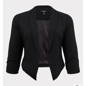 Torrid Black Crepe Cutaway Blazer